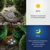 Садовый светильник ЭРА ERAST040-08 на солнечной батарее, сталь, пластик 13см (50561837805