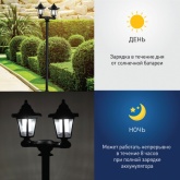 Светильник садовый ЭРА ERASV01-01 на солнечной батарее, черный пластик, 150см