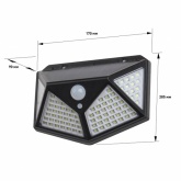 Светильник фасадный ЭРА ERAFS100-04 с датчиком движения на солнечной батарее 100LED 500Lm