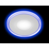 Светильник ЭРА светодиодный круглый с синей подсветкой LED 3-9 BL 9W 4000K 220V (5055398664537)