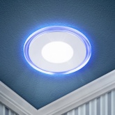 Светильник ЭРА светодиодный круглый с синей подсветкой LED 3-6 BL 6W 4000K 220V (5055398664520)