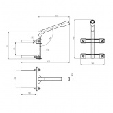 Кронштейн ЭРА ДС2 SPP-AC4-0-350-048 на опору с 2 хомутами 625х460х280 d48mm 5056396201489