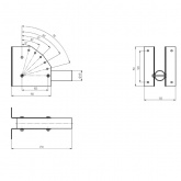 Кронштейн ЭРА ДС1 SPP-AC2-0-230-048 для уличного светильника с переменным углом 230х150х120 d48mm