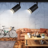 Светильник трековый однофазный ЭРА TR52-GU10 BK под лампу MR16 c акриловым кольцом, матовый черный