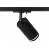 Светильник трековый однофазный ЭРА TR52-GU10 BK под лампу MR16 c акриловым кольцом, матовый черный
