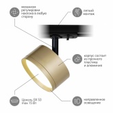 Светильник трековый однофазный ЭРА TR48-GX53 MG под лампу GX53 матовое золото