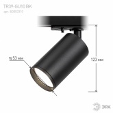 Светильник трековый однофазный ЭРА TR39-GU10 BK под лампу MR16 черный
