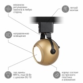 Светильник трековый однофазный ЭРА TR35-GU10 MG под лампу MR16 матовое золото