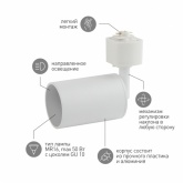 Светильник трековый однофазный ЭРА TR13-GU10 WH под лампу MR16 55x165мм, белый
