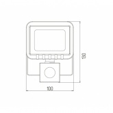 Прожектор светодиодный ЭРА LPR-041-2-65K-020 20W 1600Lm 6500K датчик движ регулируемый 100x130x45mm