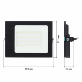 Прожектор светодиодный ЭРА LPR-041-1-65K-050 50W 3500Lm 6500K датчик движ нерегулируемый 183x131x36