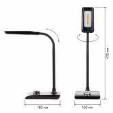 Светильник светодиодный настольный ЭРА NLED-473-10W-BK черный с деревом, сенсорные кнопки (50559455