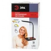 Светильник светодиодный настольный ЭРА NLED-473-10W-BK черный с деревом, сенсорные кнопки (50559455