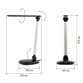 Светильник светодиодный настольный ЭРА NLED-456-10W-BK-S сенсорный черный с серебром (5055945557909