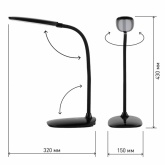 Светильник светодиодный настольный ЭРА NLED-453-9W-BK черный сенсорный (5055945521788)