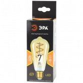 Лампа филаментная светодиодная ЭРА F-LED ST64 7W 824 2400K E27 золотистый, теплый белый свет