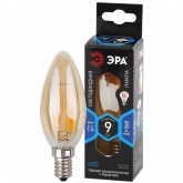 Лампа филаментная свеча ЭРА F-LED B35 9W 840 E14 золотистая нейтральный белый свет