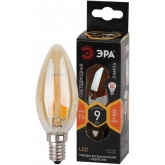Лампа филаментная свеча ЭРА F-LED B35 9W 827 E14 золотистая теплый белый