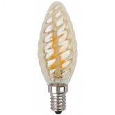 Лампа филаментная светодиодная свеча витая ЭРА F-LED BTW 5W 827 E14 gold Vintage теплый свет 575781
