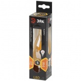 Лампа филаментная светодиодная свеча на ветру ЭРА F-LED BXS 5W 827 E14 gold Vintage теплый свет 6498