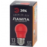 Лампа светодиодная ЭРА STD ERARL50-E27 3W груша красный для белт-лайт