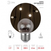 Лампа светодиодная ЭРА STD ERAWL45-E27 1W шар прозрачный для белт-лайт
