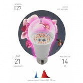 Лампа светодиодная для растений рассады ЭРА FITO-14W-RB-E27 14W 220V E27 RB d60х120mm 264880