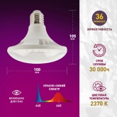 Лампа светодиодная для растений рассады ЭРА FITO-18W-RB-E27 18W 220V E27 RB d100х105mm 238195
