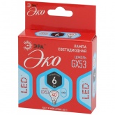 Лампа светодиодная таблетка RED LINE ECO GX 6W 840 4000K 220V GX53 холодный свет ЭРА