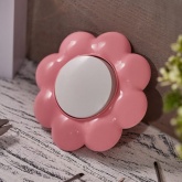 Выключатель одноклавишный Kranz HAPPY Цветок скрытой установки, белый/розовый