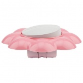 Выключатель двухклавишный Kranz HAPPY Цветок скрытой установки, белый/розовый