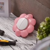 Выключатель двухклавишный Kranz HAPPY Цветок скрытой установки, белый/розовый