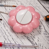 Выключатель двухклавишный Kranz HAPPY Цветок скрытой установки, белый/розовый