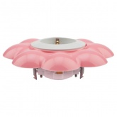 Розетка одноместная Kranz HAPPY Цветок скрытой установки, с заземлением и шторками, белый/розовый