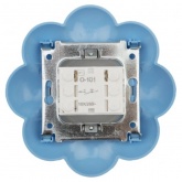 Выключатель одноклавишный Kranz HAPPY Цветок скрытой установки, белый/голубой