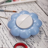 Выключатель двухклавишный Kranz HAPPY Цветок скрытой установки, белый/голубой