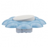 Выключатель двухклавишный Kranz HAPPY Цветок скрытой установки, белый/голубой