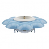 Розетка одноместная Kranz HAPPY Цветок скрытой установки, с заземлением и шторками, белый/голубой