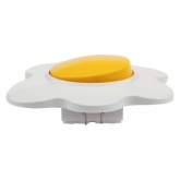 Выключатель одноклавишный Kranz HAPPY Яичница скрытой установки, желтый/белый