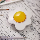 Выключатель одноклавишный Kranz HAPPY Яичница скрытой установки, желтый/белый