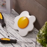 Выключатель одноклавишный Kranz HAPPY Яичница скрытой установки, желтый/белый