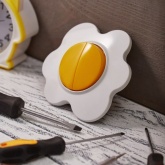 Выключатель двухклавишный Kranz HAPPY Яичница скрытой установки, желтый/белый