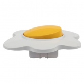 Выключатель двухклавишный Kranz HAPPY Яичница скрытой установки, желтый/белый