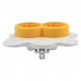 Розетка двойная Kranz HAPPY Яичница скрытой установки, с заземлением и шторками, желтый/белый