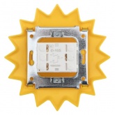 Выключатель двухклавишный Kranz HAPPY Солнце скрытой установки, желтый