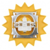 Розетка одноместная Kranz HAPPY Солнце скрытой установки с заземлением и защитными шторками, желтая