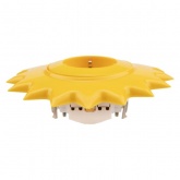 Розетка одноместная Kranz HAPPY Солнце скрытой установки с заземлением и защитными шторками, желтая