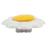 Выключатель одноклавишный Kranz HAPPY Ромашка скрытой установки, желтый/белый