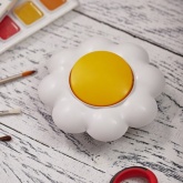 Выключатель одноклавишный Kranz HAPPY Ромашка скрытой установки, желтый/белый