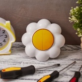 Выключатель двухклавишный Kranz HAPPY Ромашка скрытой установки, желтый/белый